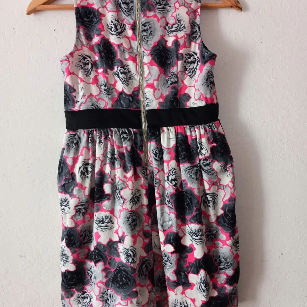 Juicy Couture GUC Girls Midi Dress Size 12 Black & Dark Pink - Picture 4 of 10